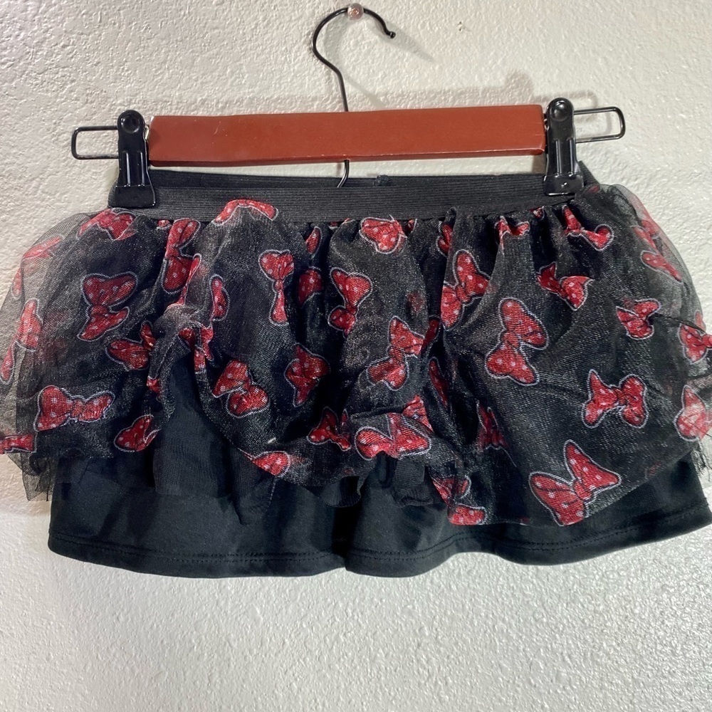 Disney Junior Minnie Mouse mesh mini tutu skirt with bows size 3T